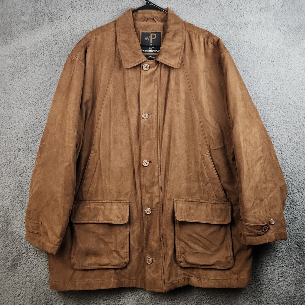 Suede Faux Leather Field Jacket Mens 2XL Western Lined Luxury Heritage Rugged